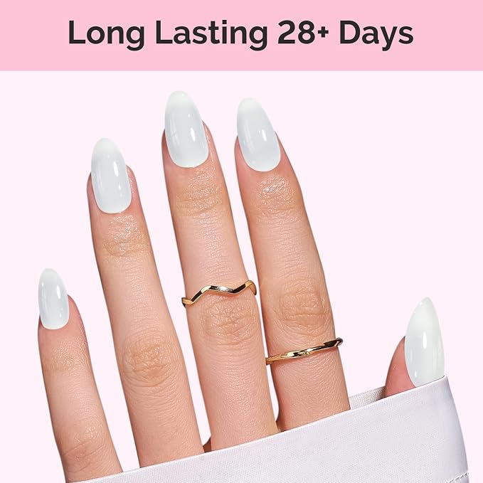 MelodySusie White Gel Nail Polish, 0.5Fl.oz Jeweliver Jelly Gel Polish Translucent Nude Natural Color Soak Off UV LED Light Cure Gift Nail Art Manicure DIY at Home JIG07