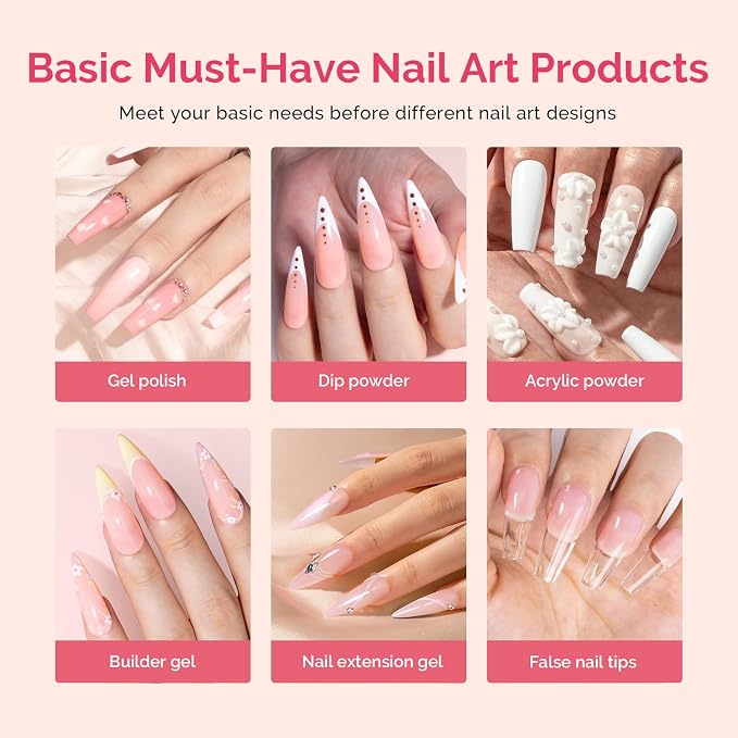 MelodySusie Builder Gel 027 Nail Dehydrator and Primer Set Long Lasting Shine Nail Polish Art Design Manicure Kit Perfect Gifts for Women Girls 3 Pcs 15ml