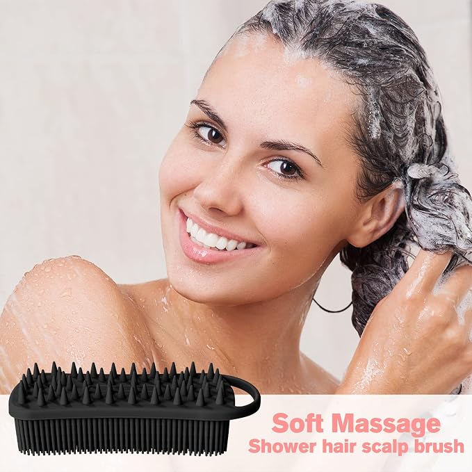 Silicone Body Scrubber, Loofah for Women, Shower Cleaner Scrub Body Brush | Gentle Exfoliating Shower Bath Brush, Rubber Body Wash Deep Cleaning & Exfoliator & Massage, Travel-Friendly for Bathroom