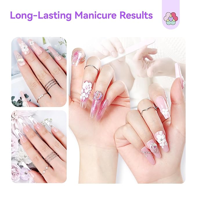 SAVILAND All-In-1 Acrylic Nail Kit with Drill & Nail Lamp Women Gift Set | All-in-1 beginners set, practice fingers, cuticle oil, cuticle remover,durable wearing, prevents chipping, home salon use