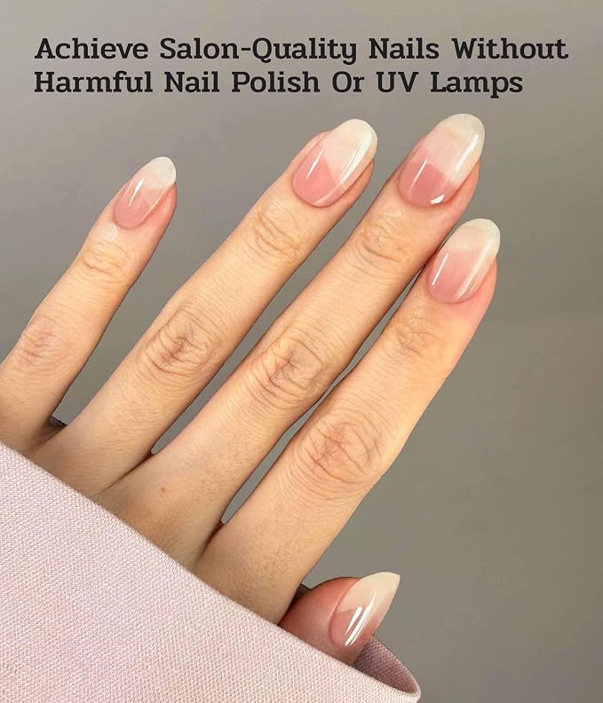 Nail Polish Strips - No UV Lamp Needed (Single Lip Kiss Pink) | 22 Pcs Salon Quality Gel Nail Stickers - Long Lasting Wraps Easy Application and Removal