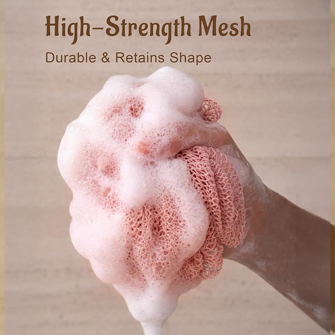 Yiclick African Net Sponge Authentic with Knots - Exfoliating Washcloth Towel, Back Scrubber for Shower Bath, Exfoliating Body Scrubber Exfoliator, African Rags Wash Cloth Loofah Lufa Sponge