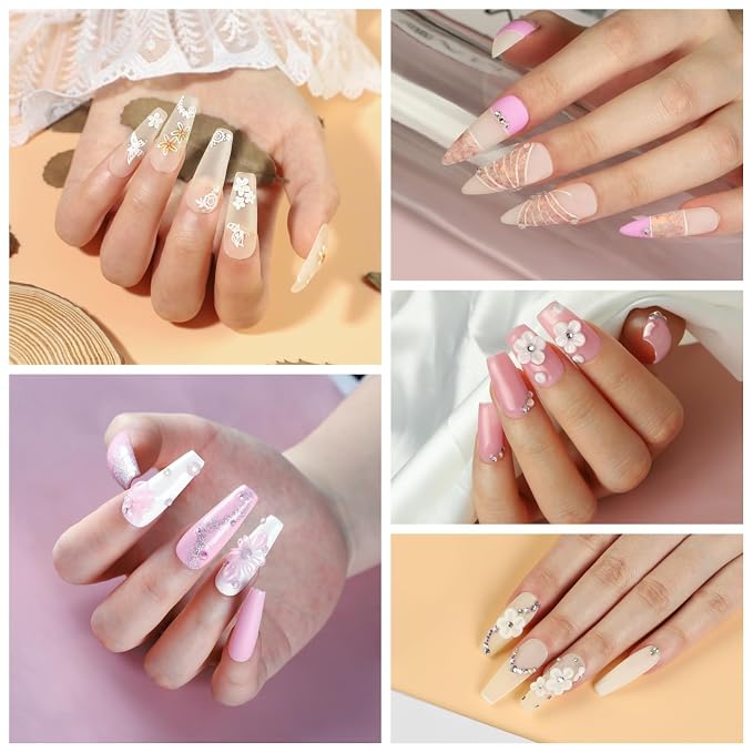COSCELIA Acrylic Nail Kit for Beginners with Everything Professional Nails Kit Acrylic Set with Drill and U V Light Glitter Powder Decorations Rhinstones DIY Gifts for Women
