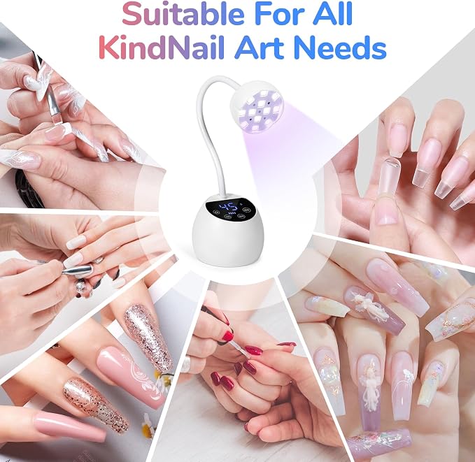 LIORA UV LED Nail Lamp | Cordless USB Rechargeable, Gooseneck, 4 Timers & Auto Sensor, Flash Curing, Salon, Home & DIY Use