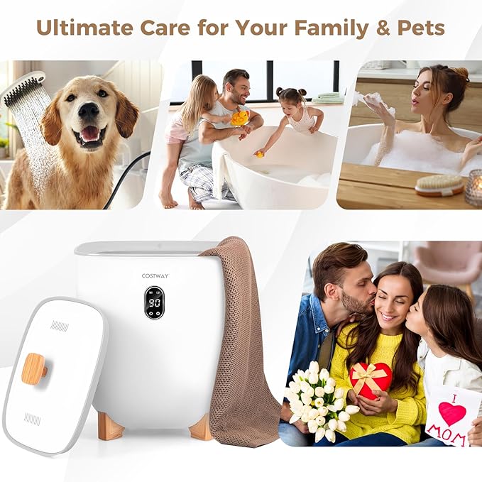 COSTWAY Towel Warmer for Bathroom, Upgraded Towel Heater with 2 Fragrant Disc Holders, Blanket Warmer with 4-Level Timer, Auto Shut Off, Fits 2 Oversized 45" x 70" Towels, Bathrobes & PJ's (25L)