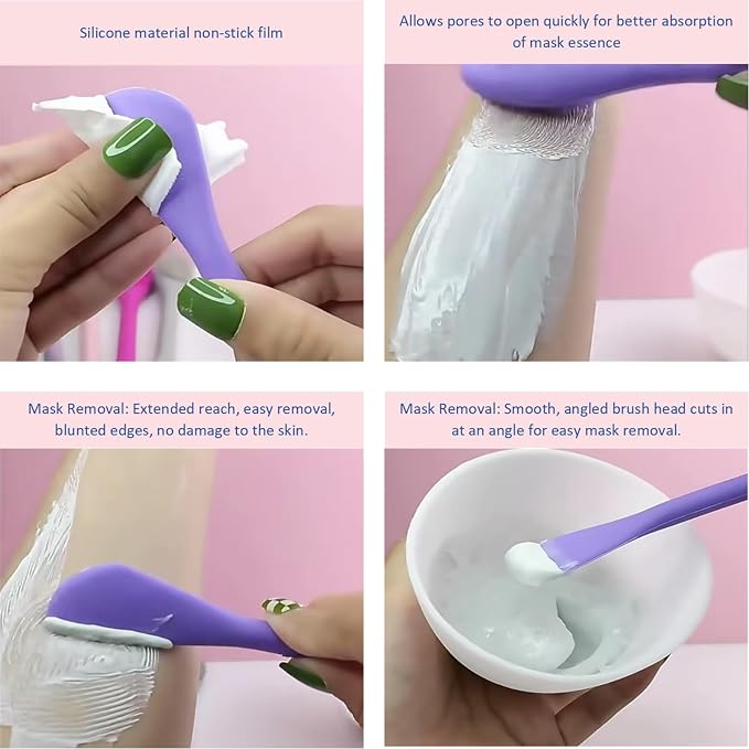 Face Mask/Facial Cleansing Brush,Silicone Scrubber for Face/Lip(4pcs)