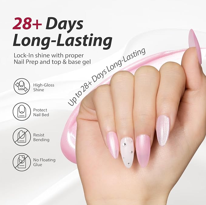 Makartt Pink Gel Nail Polish Set 15ML : 6 Sheer & Shimmer Colors | Large Capacity, High-Gloss, Light Soft To Dark, Soak Off, UV/LED Lamp Required, Home & Salon DIY