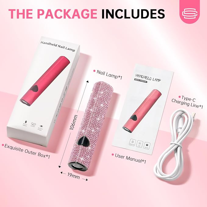 UV Light for Gel Nails, Handheld UV Nail Lamp | Portable LED Nail Lamp, Mini Nail Dryer, USB Nail Light for Fast Curing