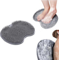 Shower Foot Scrubber Mat with 3 Types of Upgraded Brushes for Massage, Shower Back Scrubber with Micro Suction Cups,Back Washer,Shower Scrubber for Body at Home Spa (Gray)