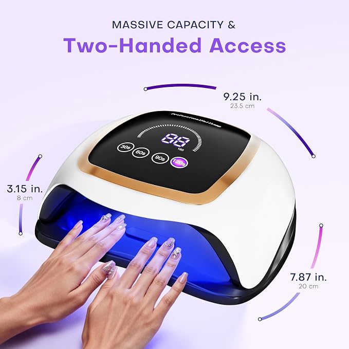 UV Nail Lamp, 180W LED Nail Dryer for Gel Polish, Touch Screen, 42 Beads | Auto Sensor Curing Light with LCD Display and 4 Timer Settings, Fast, Even Curing for Salon Use and Home DIY Manicure