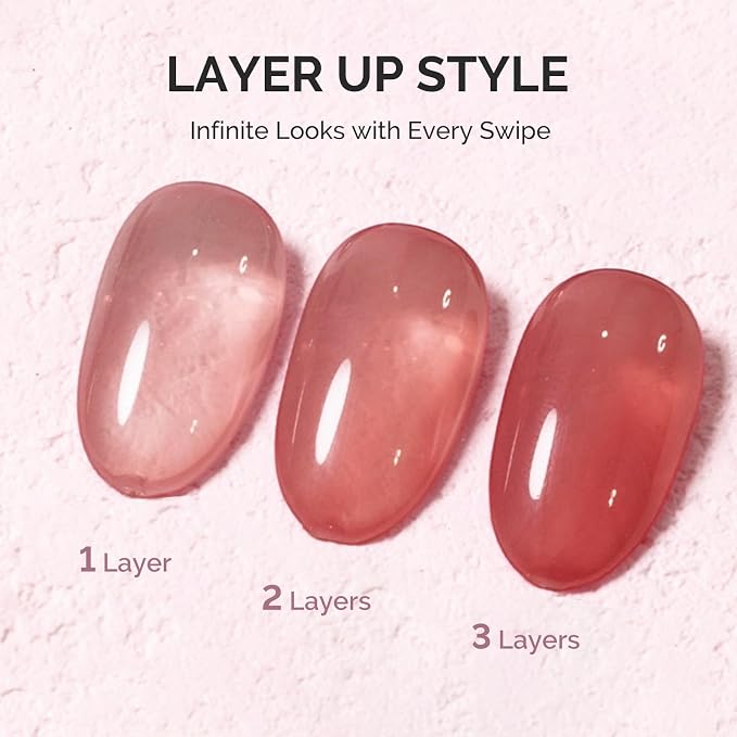 MelodySusie Jeweliver Jelly Gel Nail Polish, 0.5Fl.oz Rose Nude Pink Gel Polish Soak Off UV LED Light Cure Gift for Women Manicure Nail Art DIY at Home B6645