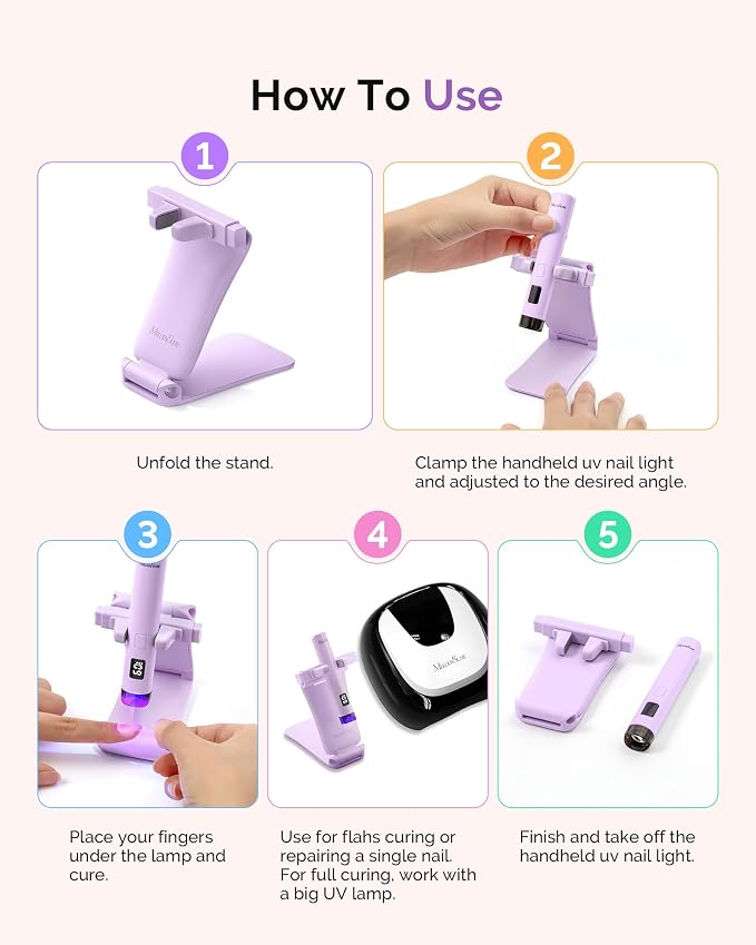 MelodySusie Nail Lamp Stand & Holder for Flash Cure Handheld UV Light