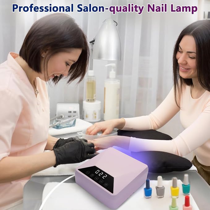 78W UV LED Nail Lamp with Adjustable Telescopic Stand, Corded Nail Dryer for Gel Nails, 39 LEDs, 30/60/99/180s Timers, Removable Base for Home & Salon
