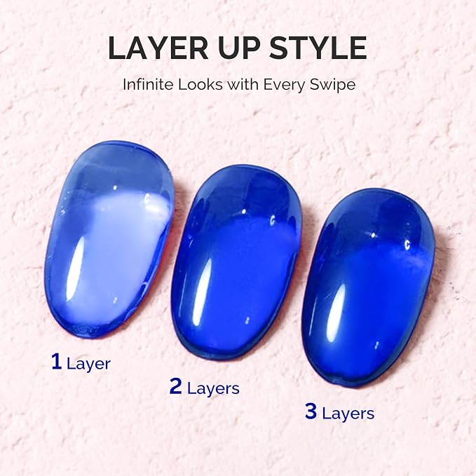 MelodySusie Blue Gel Nail Polish, 0.5Fl.oz Jeweliver Jelly Royal blue Gel Polish Translucent Dark Blue Deep Sheer Color Soak Off U V LED Gel Polish Nail Art Design Manicure Salon DIY At Home JDZ54