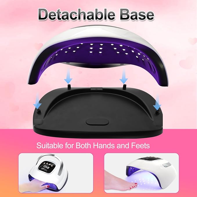 LKE 220W UV LED Nail Lamp, Professional Gel Dryer with Even Cure & Smart Sensor for Salon/Home