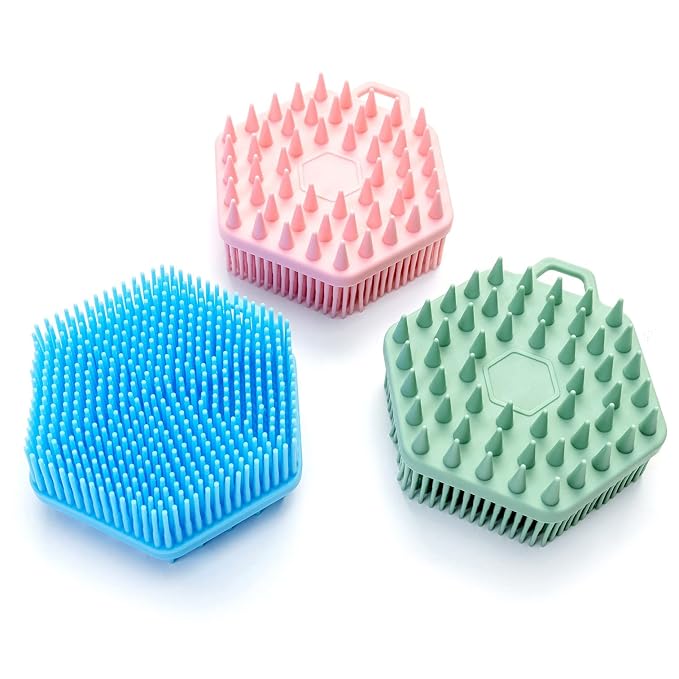 Premium Sensory Brush for Kids or Autism,Soft Silicone Body Scrubber,2 in 1 Sensory Room Occupational Therapy Fidget Brushes,Silicone Loofah,Pets Shower Brush Bath Shampoo Brushes