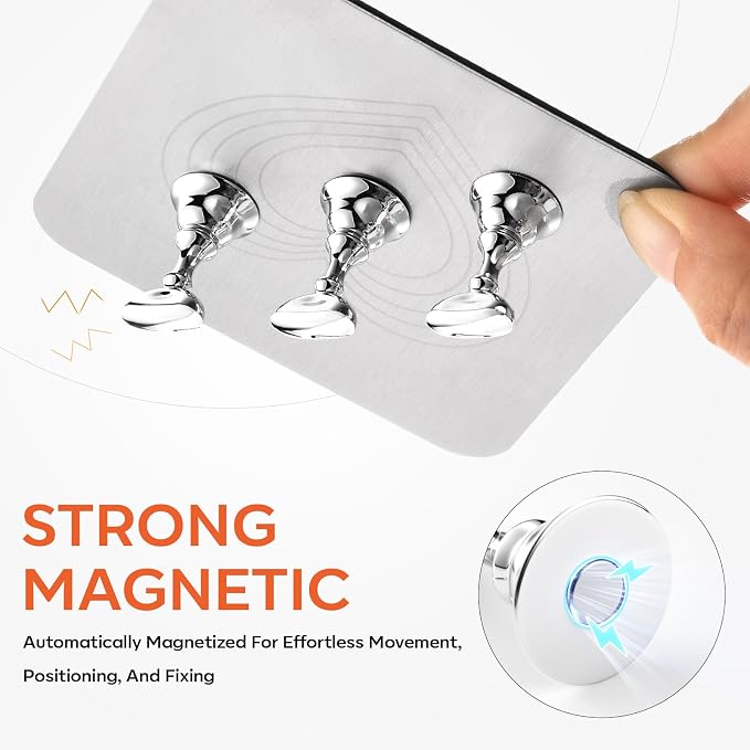 Makartt Strong Magnetic Nail Stand: Press-On Nail Holder with Metal Base | Holds 10 Tips at Once with 200 Tabs, Stable Holders for Nail Art Practise, Batch Design Curing Display, DIY Home & Salon Use
