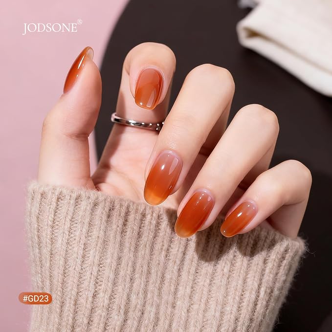 JODSONE 36Pcs Jelly Gel Nail Polish Kit 32 Colors with U V Light Crystal Transparent Classic Color 4 Functional Gel for All Seasons