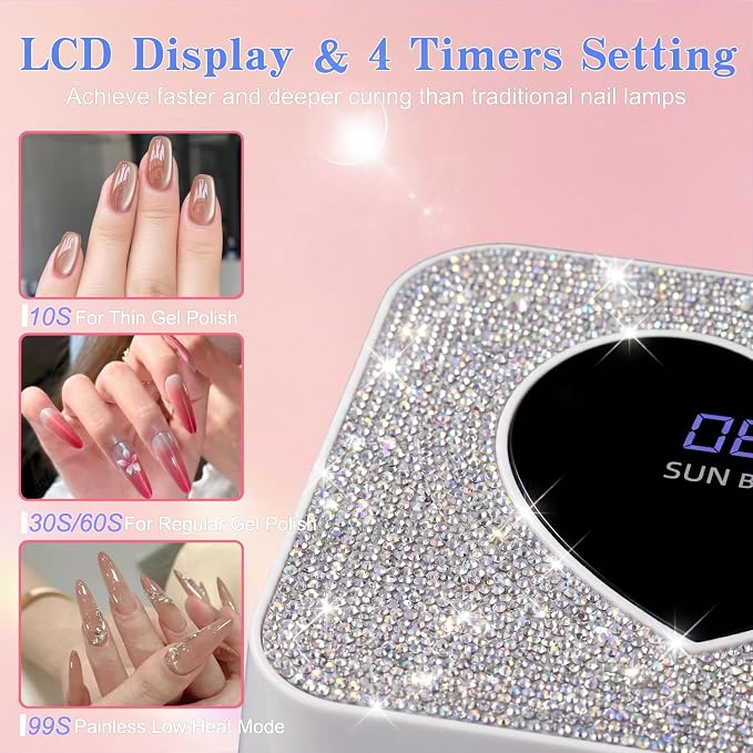 UV LED Nail Lamp,Nail Curing Lamps for Gel Polish with Automatic Sensor/4 Timer Setting,Led Nail Dryer, Professional Nail Art Drying Tools for Fingernail and Toenail