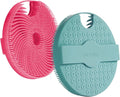 Silicone Body Scrubber Shower Brush 2 Counts,Super Exfoliating Body Brush with Non-Slip Strap-Effective Showering Exfoliation and Gentle Massage for Men Wome,Durable Use Brush (Green+Pink)