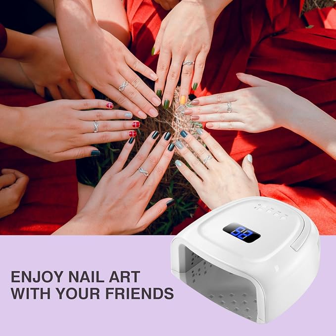 Cordless UV LED Nail Lamp, 60W Rechargeable Nail Dryer Nail Polish Curing Light for Manicure with Auto Sensor & 4 Timer Modes Salon & Home