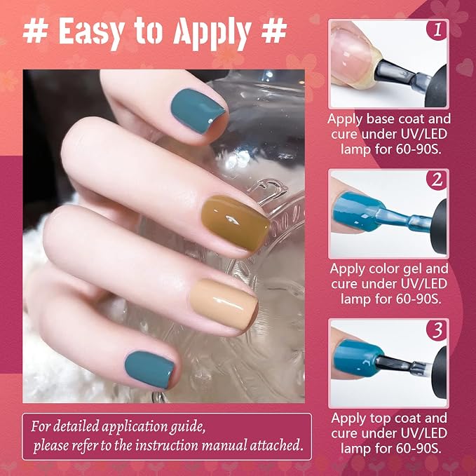 JODSONE Gel Nail Polish Kit with U V Light 36 PCS Classic Black and White Nude and Blue Purple Gel Polish Set with Manicure Tools Suitable for All Sea