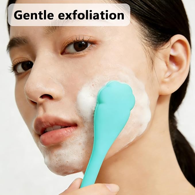 Silicone Face Mask Brush Face Scrubber Facial Cleansing Brush - Soft Bristles for Gentle Exfoliation,Face Mask Applicator for Clay,Mud, Body Lotion