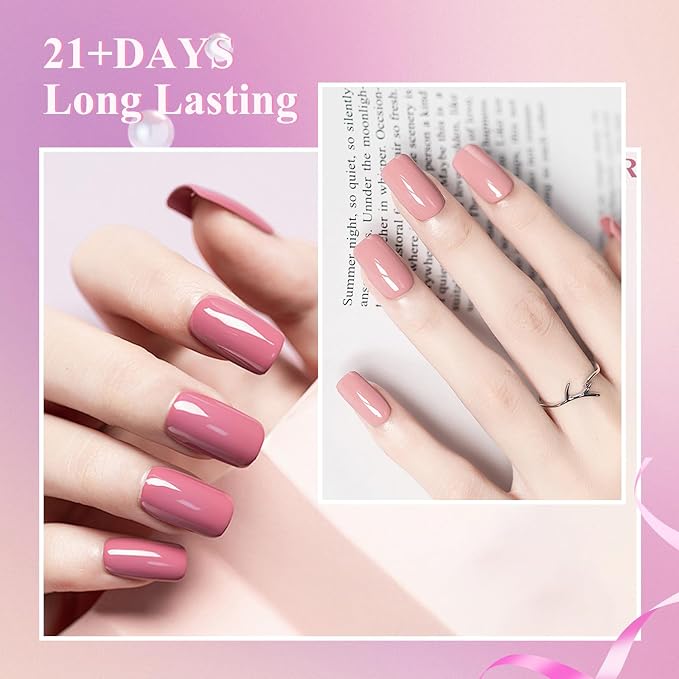 EODCI Gel Nail Polish with Lamp, 33 Colors Gel Nail Kit Fall Orange Red Purple Nail Polish Set 168W UV Lamp, No Wipe Base Top Coat & Manicure Tools Starter Kit DIY Home Salon Gifts