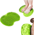 Shower Foot Scrubber Mat with 3 Types of Upgraded Brushes for Massage, Shower Back Scrubber with Micro Suction Cups,Non Slip Bathtub Shower Scrubber for Body at Home Spa(Sage)