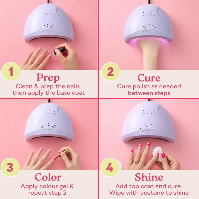 SUNUV UV LED Nail Lamp for Gel Polish, UV Light Nail Dryer SUNONE Purple | Fast Curing Lamp for All Gel Nail Polishes, 3 Timers, Auto Sensor, Removable Base, Manicure Tool, Home DIY Salon, Ideal Gift