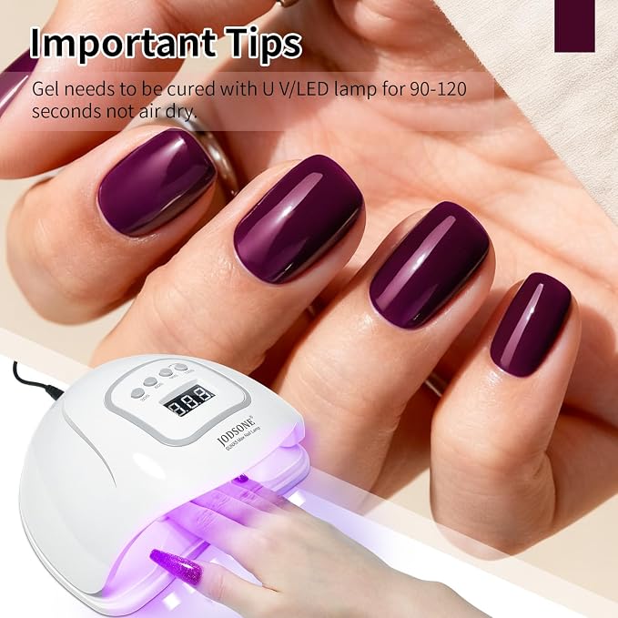 JODSONE 1Pcs 16.5ml Same Color Same Bottle Gel Nail Polish Burgundy Glossy Long Lasting Elegant Noble Girl Women's Holiday Gift