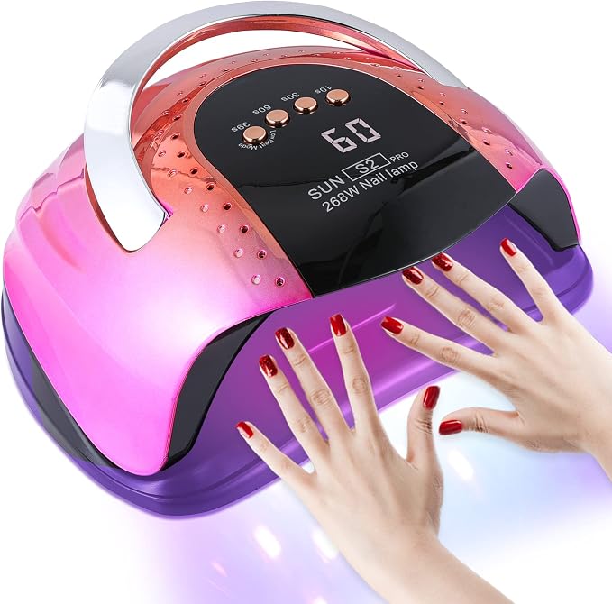268W UV LED Nail Lamp | Fast Curing, 57Pcs Lamp Beads, 4 Timers