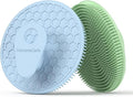 2 Pack Soft Silicone Body Scrubber, Exfoliating Skin Massage Shower Brush | Body Wash Bath Dry Skin Brushing Glove Loofah, Fit for Sensitive and All Kinds of Skin(Mint+Blue)