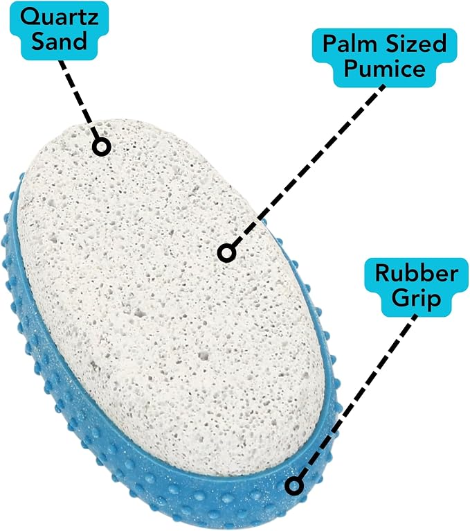 Iconikal Pumice Exfoliating Stones with Rubber Grip, 30-Pack (Blue)