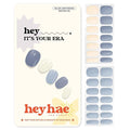 Heyhae Semi Cured Gel Nail Strips Salon Quality - Hey, It's Your Era | No UV Light Needed | Salon Quality, Easy Apply & Remove | 28 Strips, 1 Prep Pad, Nail File, Wooden Stick | Blue Solid