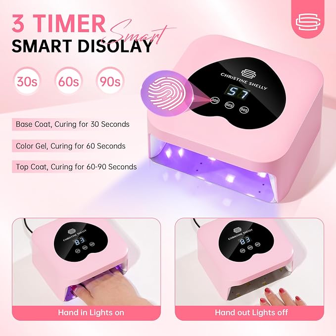 UV Light for Gel Nails, 48W Plug-in Mini UV Nail Lamp | Portable Nail Lamp Diamond Nail Dryer with Touch Control Auto Sensor and 3 Timer Settings Nail Light Curing Lamp, Home