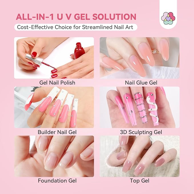 SAVILAND Gooseneck U V Light for Nails Flash Cure Gel Lamp with Desk Clip | 10s fast curing, LED UV dual light, Salon grade, Manicure use, Gel nail polish & nail tips curing tool, Pink