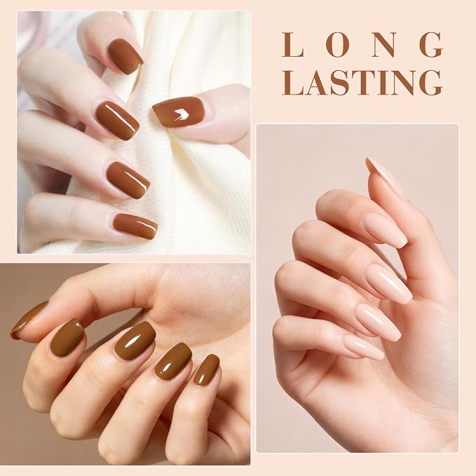 CANNI 9ML Gel Nail Polish Set, 6 Neutral Beige Shades UV LED Soak Off Gel | Smooth Application • Highly Pigmented • Glossy Finish • Long-Lasting Wear • Nail Art • Salon DIY Manicure • Easy Application