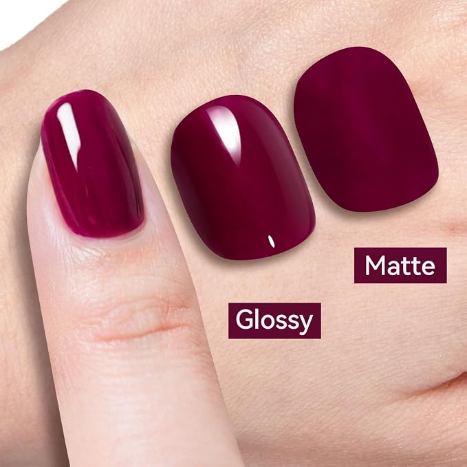 JODSONE 1Pcs 16.5ml Same Color Same Bottle Gel Nail Polish Burgundy Glossy Long Lasting Elegant Noble Girl Women's Holiday Gift