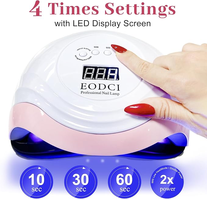 eodci 168W UV LED Nail Lamp, UV Light for Nails Dryer for Gel Nail Polish Curing Lamp, Auto Sensor, Professional Nail Light,Compatible with All Gel Types