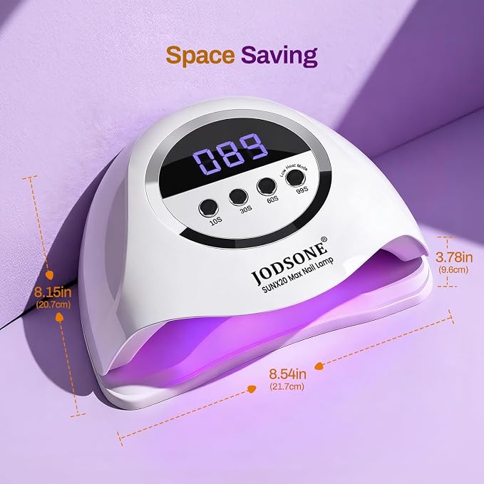 JODSONE U V LED Nail Lamp 320W, Nail Dryer for Gel Polish, Gel Nail Lamp with 72 Light Beads, Led Nail Light for Nails with Automatic Sensor & 4 Timers