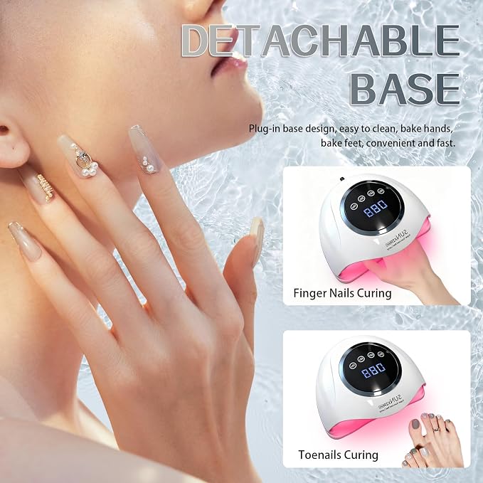 PROFESSIONAL 500W UV LED NAIL LAMP - 90 LED Bulbs for Fast Curing Gel Nail Polish - Smart Sensor with 4 Timers (10S/30S/60S/99S) - Portable Nail Dryer for Home & Salon Use - Quick & Even Drying