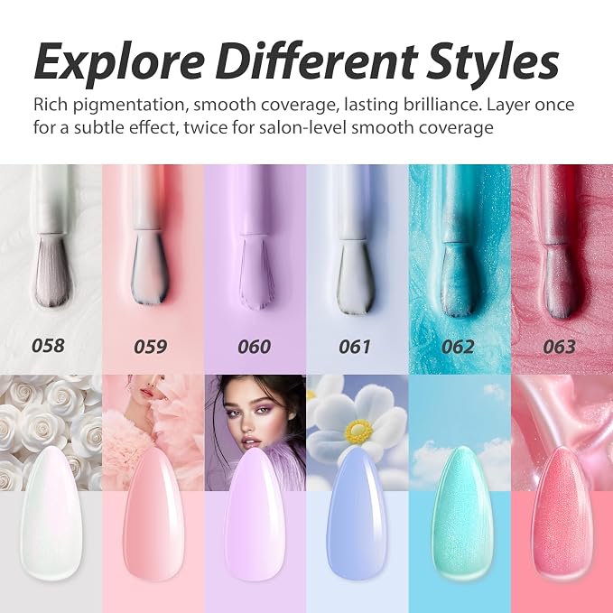 Makartt Nude Gel Nail Polish Set 15ML : 6 Shimmer Colors | Large Capacity, High-Gloss, One-Coat Coverage, Light Soft To Dark, Soak Off, UV/LED Lamp Required, Home & Salon DIY