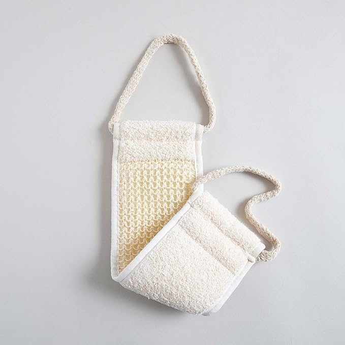 Chakra Sisal Fiber Exfoliating Back Scrubber Mitt - Deep Cleansing Massage Glove for Soft Skin, Essential Bath and Spa Accessory