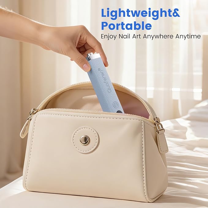 Mini Flash Cure Handheld UV Nail Lamp with Stand, Cat Eye Magnet(Blue) | Auto Sensor, 365+405nm for Gelx, Nail Tips, Glue, Rhinestone, Hands-Free, Cordless, Type-C Charging for Home Salon