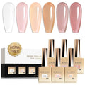 CANNI 9ML Jelly Gel Nail Polish Set, 6 Sheer Nude Shades UV LED Soak Off | Smooth Application • Highly Pigmented • Glossy Finish • Long-Lasting Wear • Nail Art • Salon DIY Manicure • Easy Application