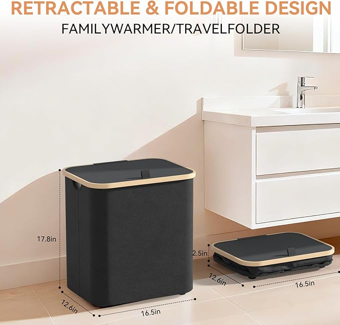Towel Warmer for Bathroom,35L Foldable Towel Warmer Quick Heat Warming Tub Heating Detachable Bucket with Auto Shut Off, Electric Hot Towel for Spa,Blanket,Baby,Bathrobe Towels