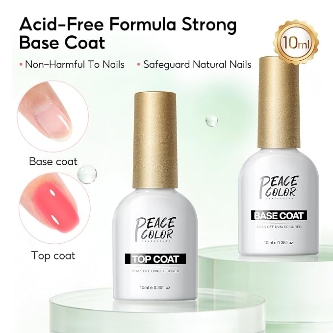 PEACECOLOR 25PCS Jelly Gel Nail Polish Set, 22 Colors Jelly Spring Summer Gel Polish with Cat Eye and Glossy Top Coat Pastel Pink Milky Green Purple Ice Collection Cateye Effect Nail Art Gel Kit