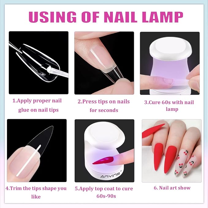 Mini UV Light for Gel Nails, UV Light for Nails ANYINS Nail Lamp Portable UV Nail Lamp 16W UV Lamp Professional UV Lamp for Gel Nails Innovative Nail Dryer for Nail Art（White）