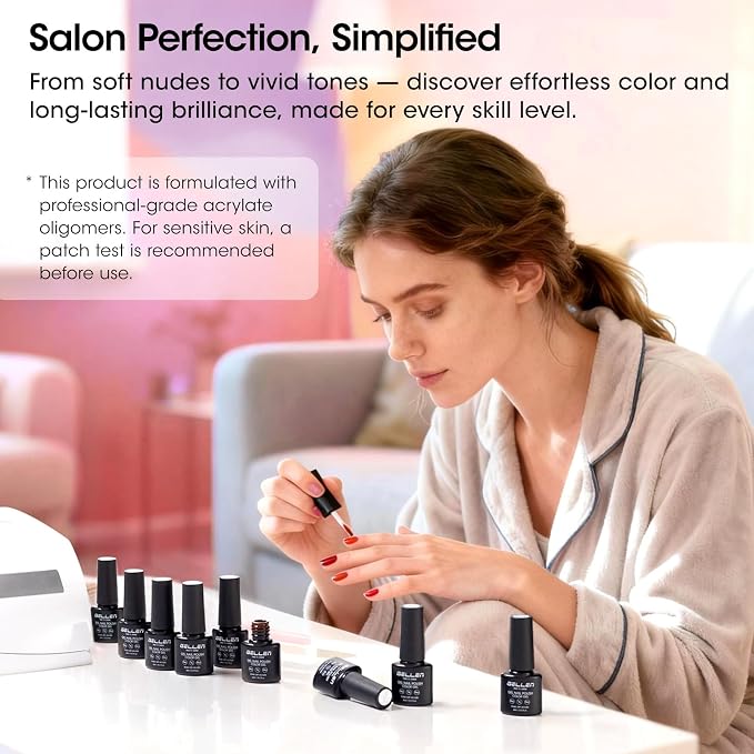 GELLEN Nude Gel Nail Polish Set, 24PCS With 20 Colors And 4 Coats | HEMA-Free, TMPTA-Free And TPO-Free UV Gel Set With Base, Glossy, Matte And Cat Eye Top Coats For DIY Home Manicures